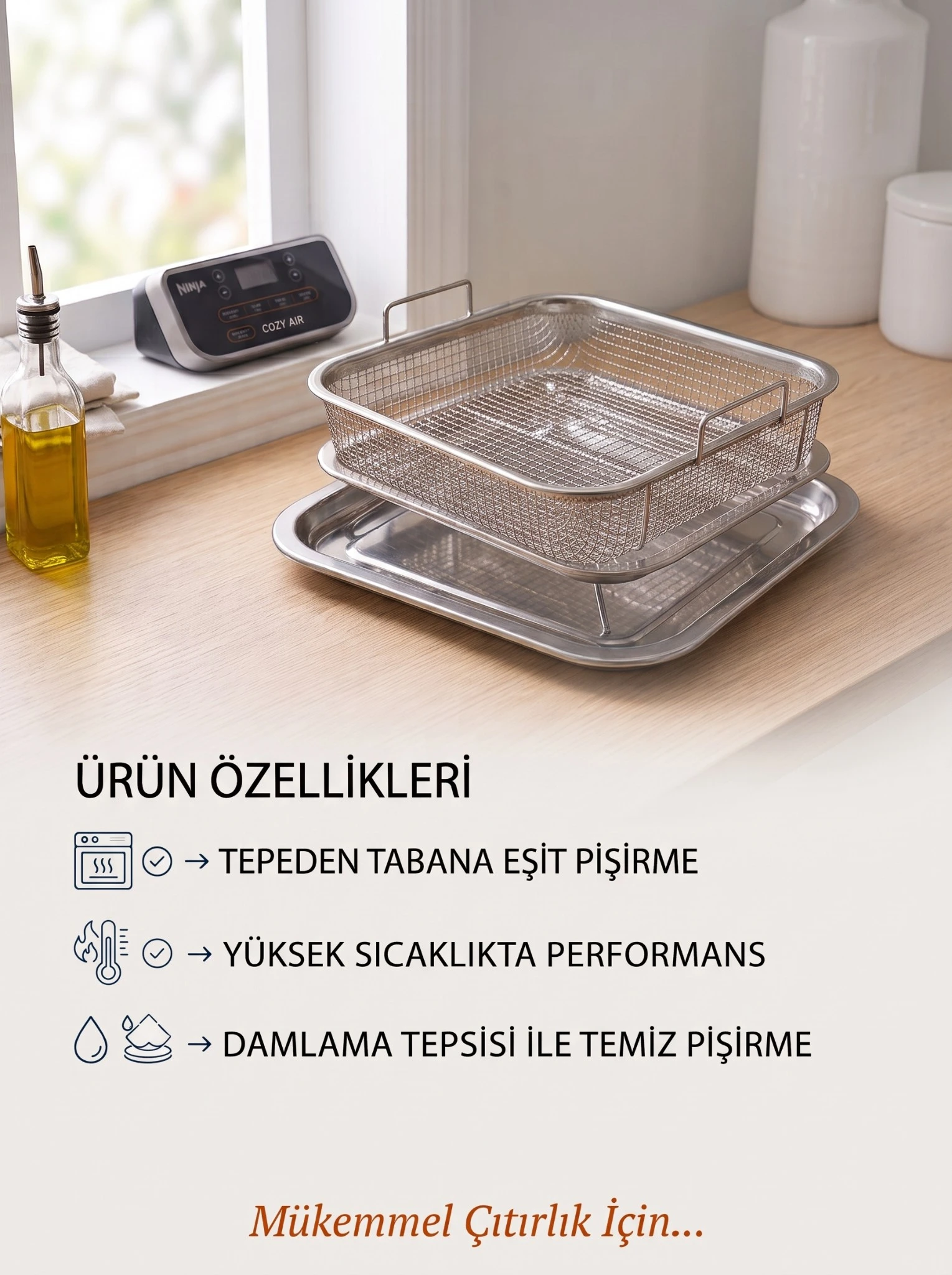 Airfryer pişirme ızgarası