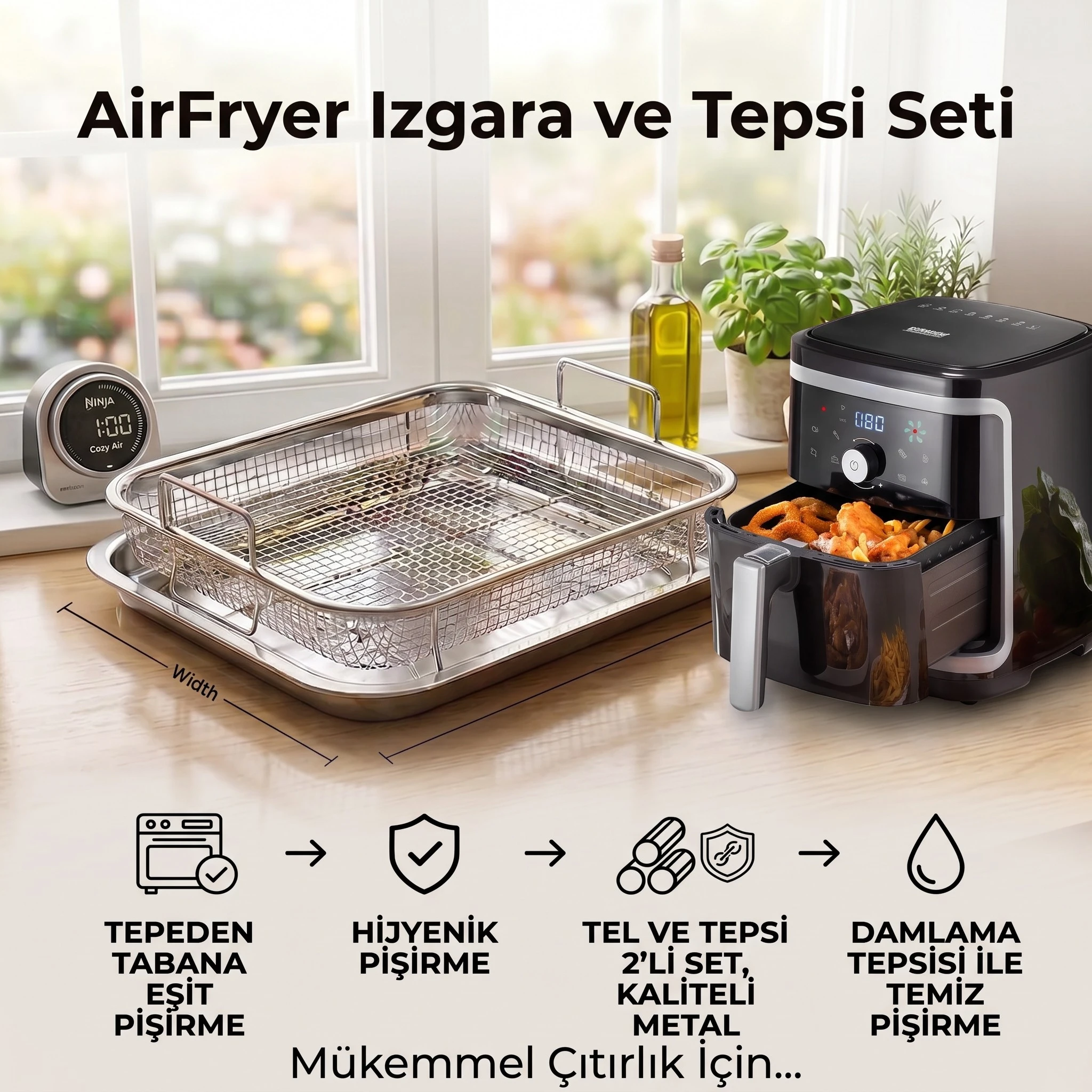 Airfryer Örgü Izgara Tepsi
