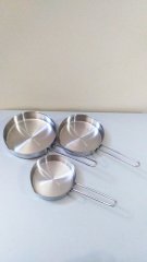Paslanmaz Çelik Sos Tavası 3lü Sığ Tava Seti 12-14-16cm Filinta Serisi