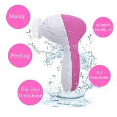 BUFFER® Pilli Yüz Cilt Temizleme Cihazı Siyah Nokta Peeling Fırça Seti Vücut Yüz Bakımı Masaj Aleti 5 in 1