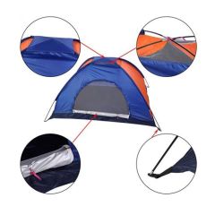 BUFFER® Kolay Kurulumlu Su Geçirmez Sineklikli Pratik Kamp Çadırı 6 Kişilik (200x250x150)