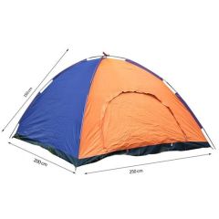 BUFFER® Kolay Kurulumlu Su Geçirmez Sineklikli Pratik Kamp Çadırı 6 Kişilik (200x250x150)