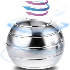 BUFFER® En Büyük Boy Gri Kinetik Stres Topu Stres Çarkı Metal Sessiz Yeni  Masa El Oyuncağı