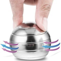 BUFFER® En Büyük Boy Gri Kinetik Stres Topu Stres Çarkı Metal Sessiz Yeni  Masa El Oyuncağı
