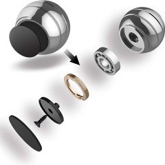 BUFFER® En Büyük Boy Gri Kinetik Stres Topu Stres Çarkı Metal Sessiz Yeni  Masa El Oyuncağı
