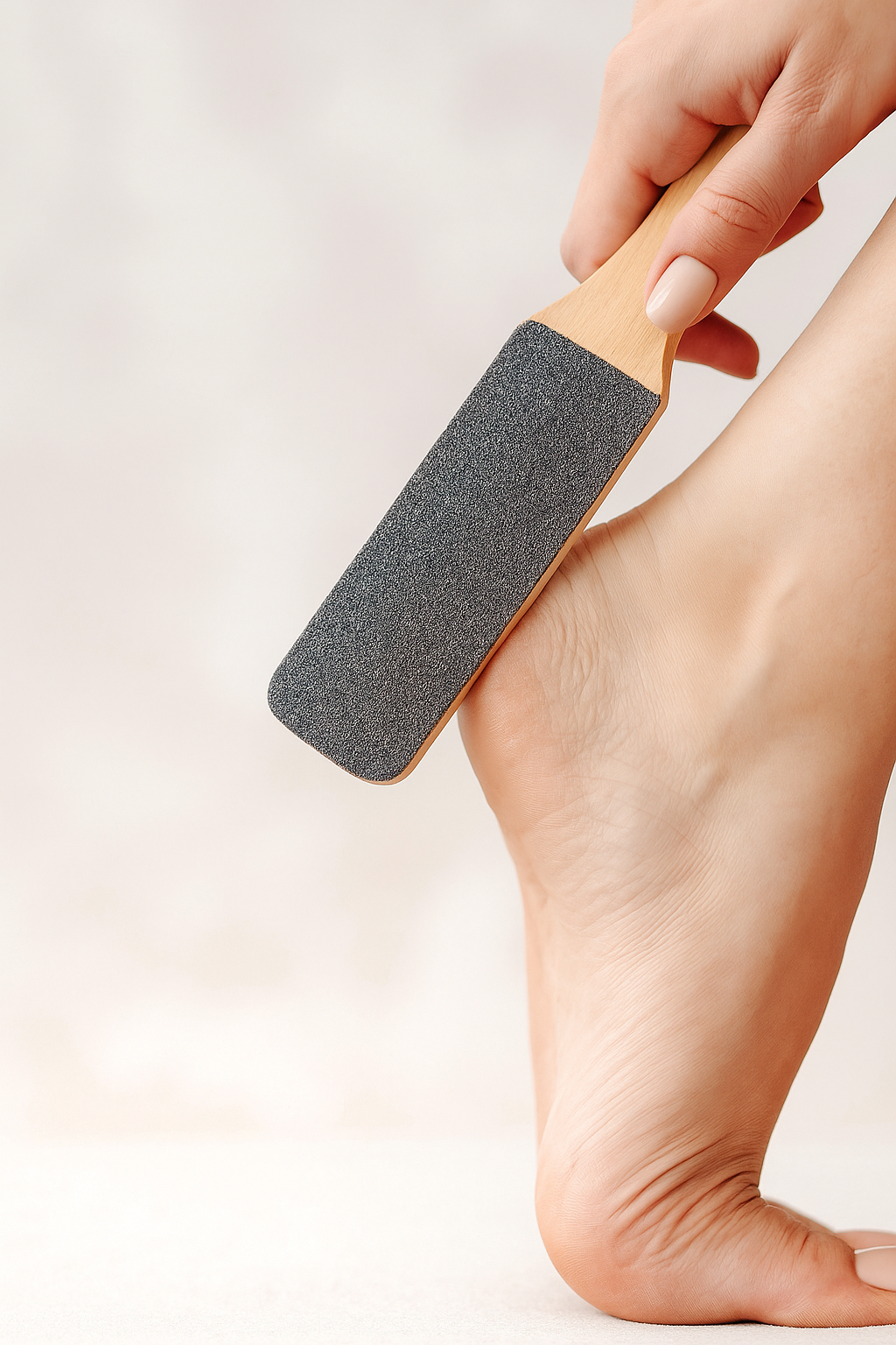 Tahta Saplı Ayak Törpüsü Topuk Nasır Rendesi Pedikür Zımparası 22x4,5cm