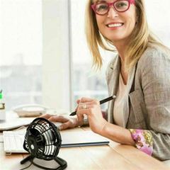 BUFFER® Büyük Boy Masaüstü Usb Girişli Fan Taşınabilir Metal Mini Vantilatör Serinletici - 20 cm