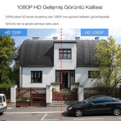 BUFFER® 2.0 MP HD Lens İç Dış Mekan Suya Danıklı IP Wifi Network Güvenlik Kamerası Wifi Kamera