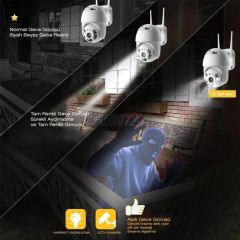 BUFFER® 2.0 MP HD Lens İç Dış Mekan Suya Danıklı IP Wifi Network Güvenlik Kamerası Wifi Kamera