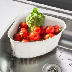 BUFFER® Pratik Mutfak Lavabo Üçgen Köşe Süzgeci Meyve Sebze Yıkama Sepeti