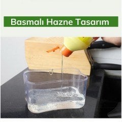 BUFFER® İkisi Bir Arada  Basmalı Pratik Sıvı Sabunluk Pompası ve Bulaşık Yıkama Süngeri Haznesi