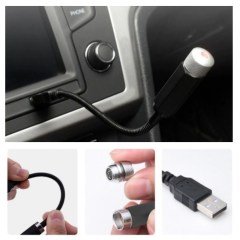 BUFFER® Kırmızı Ayak Altı Tavan Led Araç içi Aydınlatma Oto Araba İç Disko Ayarlanır USB Lamba Işık
