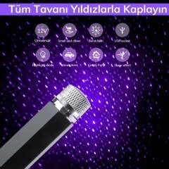 BUFFER® Mavi Ayak Altı Tavan Led Araç içi Aydınlatma Oto Araba İç Disko Ayarlanabilir USB Lamba Işık