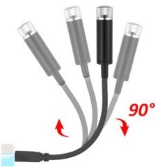 BUFFER® Mavi Ayak Altı Tavan Led Araç içi Aydınlatma Oto Araba İç Disko Ayarlanabilir USB Lamba Işık