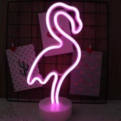 BUFFER® Pembe Flamingo Model Neon Led Işıklı Masa Lambası