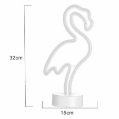 BUFFER® Pembe Flamingo Model Neon Led Işıklı Masa Lambası