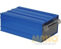Mano Plastik Çekmeceli Mavi Kutu MK-40  124 mm x 196 mm x 80 mm (32'li Paket Halinde Satılır)