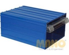 Mano Plastik Çekmeceli Mavi Kutu MK-55  212mm x 302mm x 126mm (12'li Paket Halinde Satılır)
