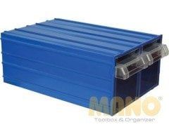 Mano Plastik Çekmeceli Mavi Kutu MK-56   212 mm x 302 mm x 126 mm (12'li Paket Halinde Satılır)