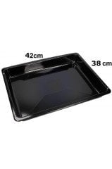 42x38x6 cm Emaye Fırın Tepsisi Siyah Derin Dikdörtgen Büyük Boy