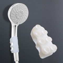 BUFFER® Çift Taraflı Su Akıtan Şampuan Hazneli Duş Başlığı ve Duş Başlığı Askı Tutucu Silikon Vakum Seti