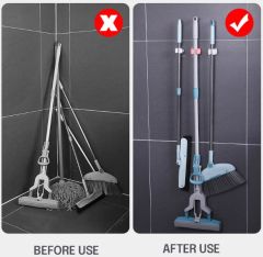 1 Adet Yapışkanlı Pratik Mop Tutucu Beyaz