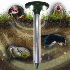 Bird-X Transonic Mole Titreşimli Köstebek Tarla Fareleri Sincap ve Yeraltı Hayvan Kovucu 724 m²