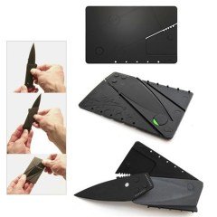 BUFFER® Kredi Kartı Şeklinde Fonksiyonel Katlanabilir Siyah Cep Chakısı