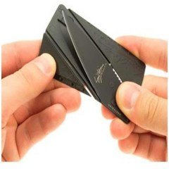 BUFFER® Kredi Kartı Şeklinde Fonksiyonel Katlanabilir Siyah Cep Chakısı