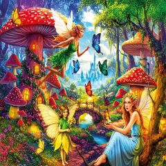31502 FAIRY TALE MUSHROOMS 100 PARÇA PUZZLE