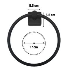 BUFFER® Kendiliğinden Yapışkanlı Siyah Paslanmaz Metal Yuvarlak Havluluk