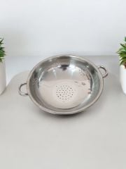 Süzgeç Ayaklı Paslanmaz Çelik Kulplu Makarna Süzgeci