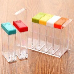 BUFFER® Şeffaf Baharatlık Standı 6lı