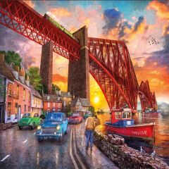 22039 PUZZLE 1500 FORTH BRİDGE AT SUNSET LİFE UNDER THE BRİDGE