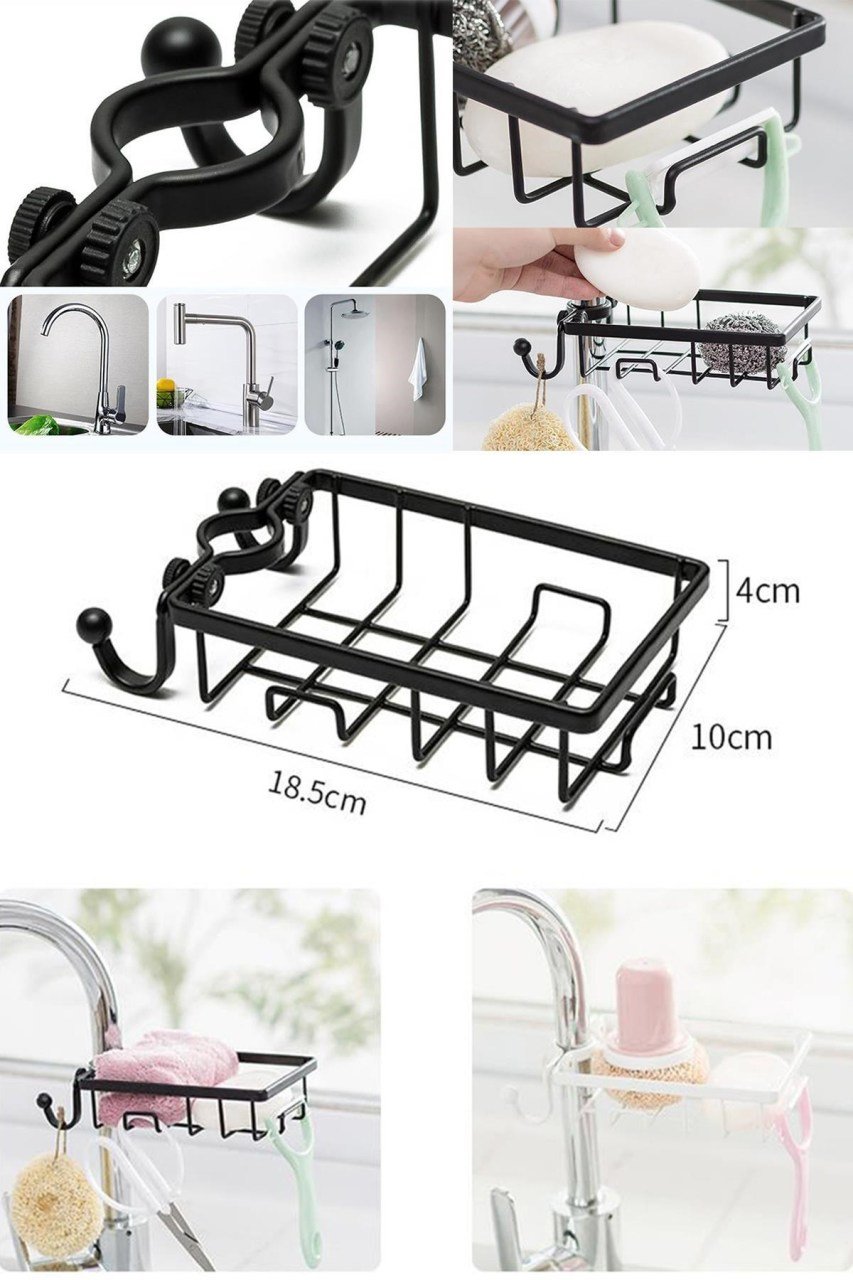 BUFFER® Paslanmaz Çelik Mutfak Banyo Musluğuna Sabitlenebilir Sabunluk