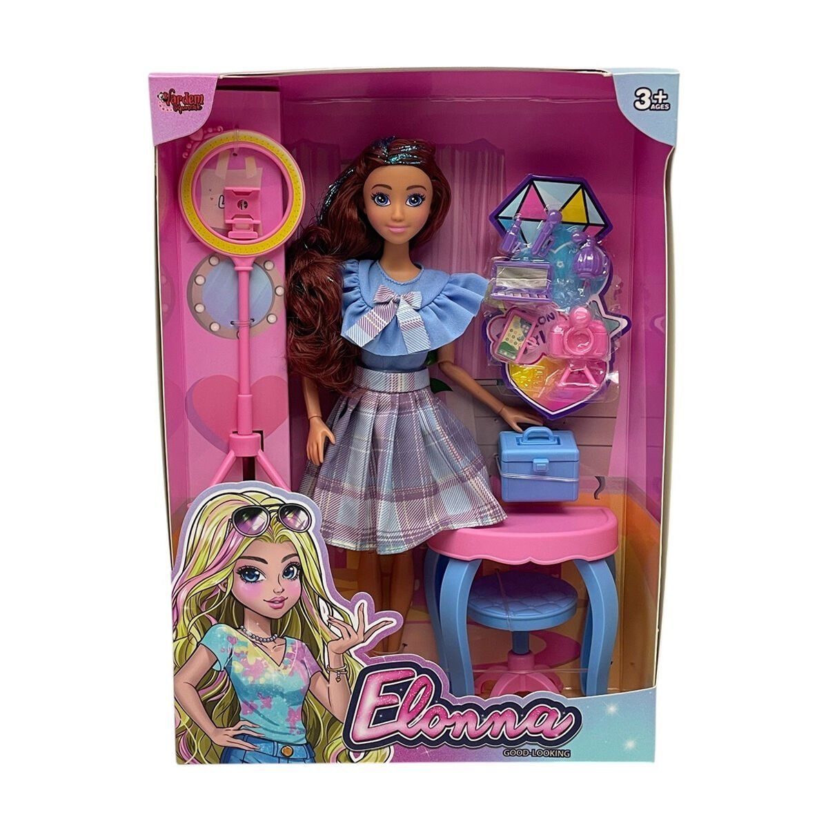 WG66956 -Vardem Kutulu Güzellik Masalı Çantalı Bebek Set 11,5 inç