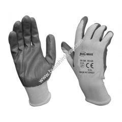 Bulmax Grı-beyaz Nıtrıl Naylon Eldıven Bmx-6041 (12 Adet Gönderilir)
