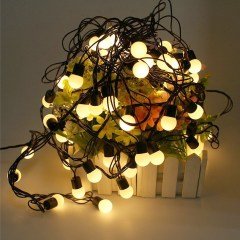 BUFFER® Usb Girişli Minik 40 Top Led Işık Dekoratif Şerit Led (Sarı 5m.)