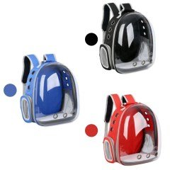 BUFFER® Şeffaf Astronot Kapsül Kedi Köpek Seyahat Yolculuk Fermuarlı Hava Alan Taşınabilir Sırt Çantası