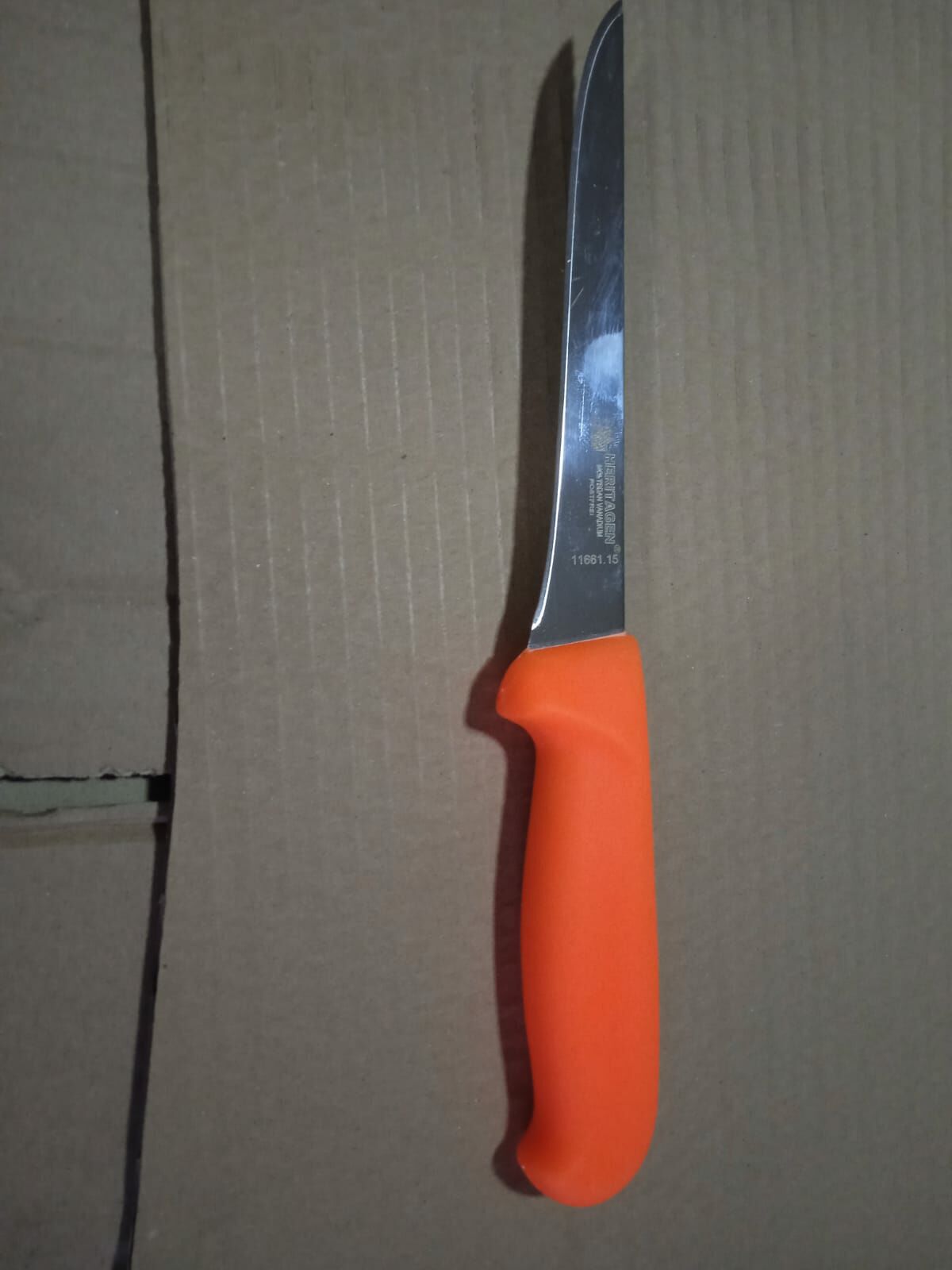 Heritagen Düz Sıyırma Bıçağı 15 cm Kemiksiz Bıçak (Turuncu)