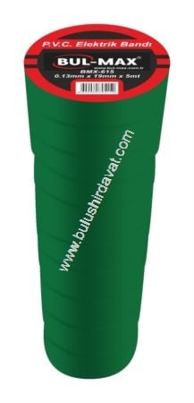 Bulmax 19mm*5mt Yesıl Elektrık Bandı Bmx-615 (10 Adet Gönderilir)