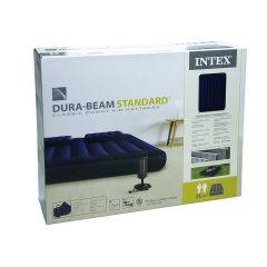 IKY64765 Intex Queen Dura-Beam Klasik Yatak, Yastık, Pompa Set 152x203x25 cm