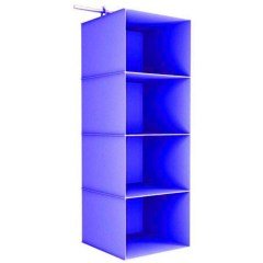 BUFFER® 4 Bölmeli Dolap İçi Alan Tasarruflu  Düzenleyici Organizer Bez Raf Çok Renkli