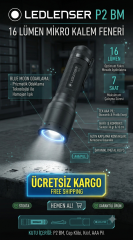 Ledlenser P2 BM 16 Lümen Kalem Tipi El Feneri (AAA Pilli)