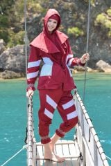 Batmayan Mayo Vücuda Yapışmayan Tesettür Haşema Tam Kapalı, Bordo