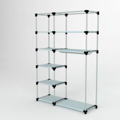 Portatif Plastik Borulu Tek Yandan Raflı Bez Dolap