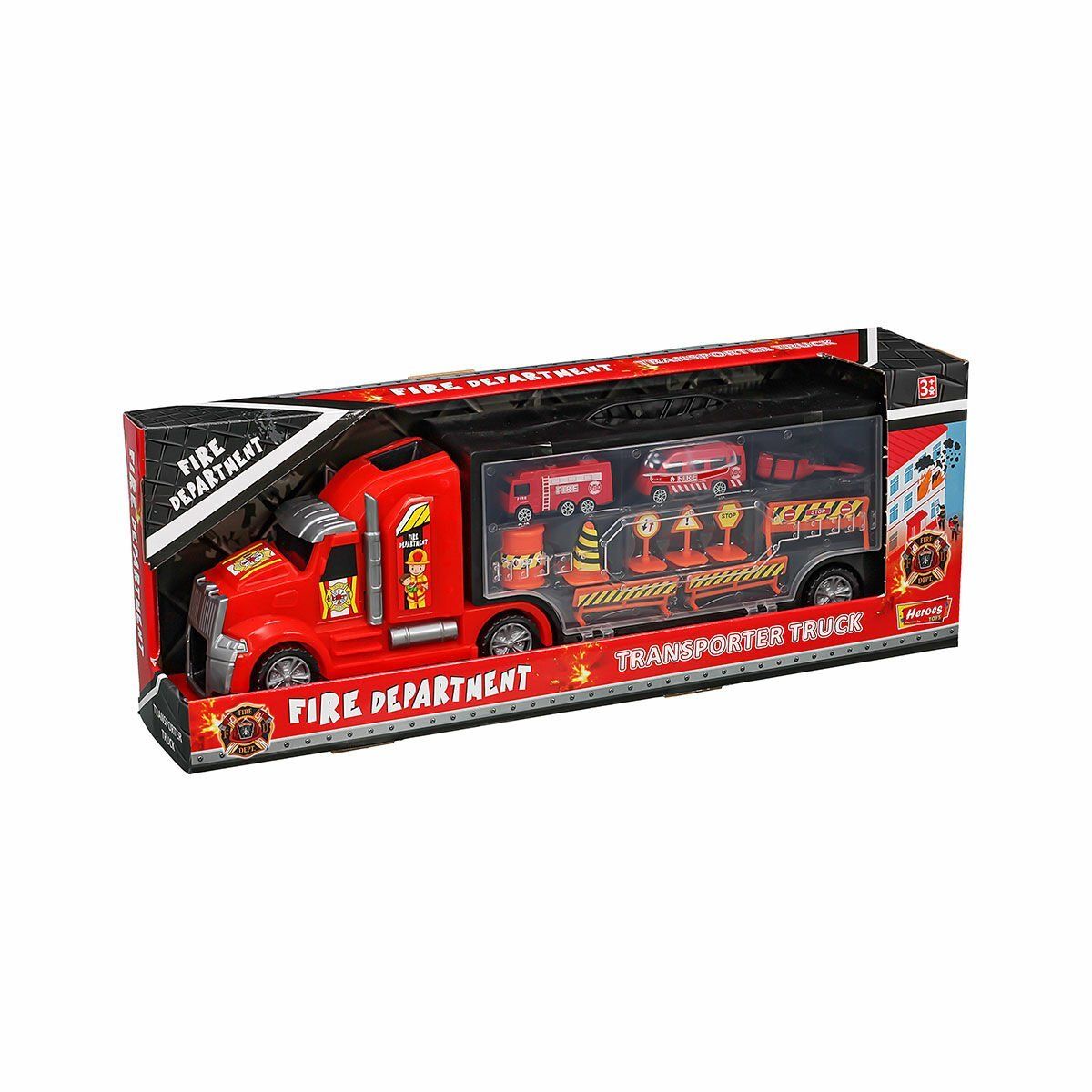 ERN-875 HEROES TOYS ÇANTALI İTFAİYE TAŞIYICI TIR SETİ