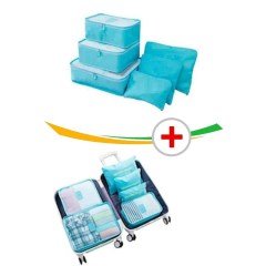 BUFFER® 6lı Set Bavul İçi Katlanabilir Valiz Düzenleyici Eşyaları Koruyan Seyahat Seti Valiz Aksesuarı