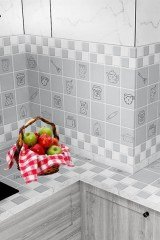 BUFFER® Sıcaklığa Dayanıklı Kendiliğinden Yapışkanlı Film Su ve Yağ Geçirmez Duvar Folyosu 5mt*60 cm