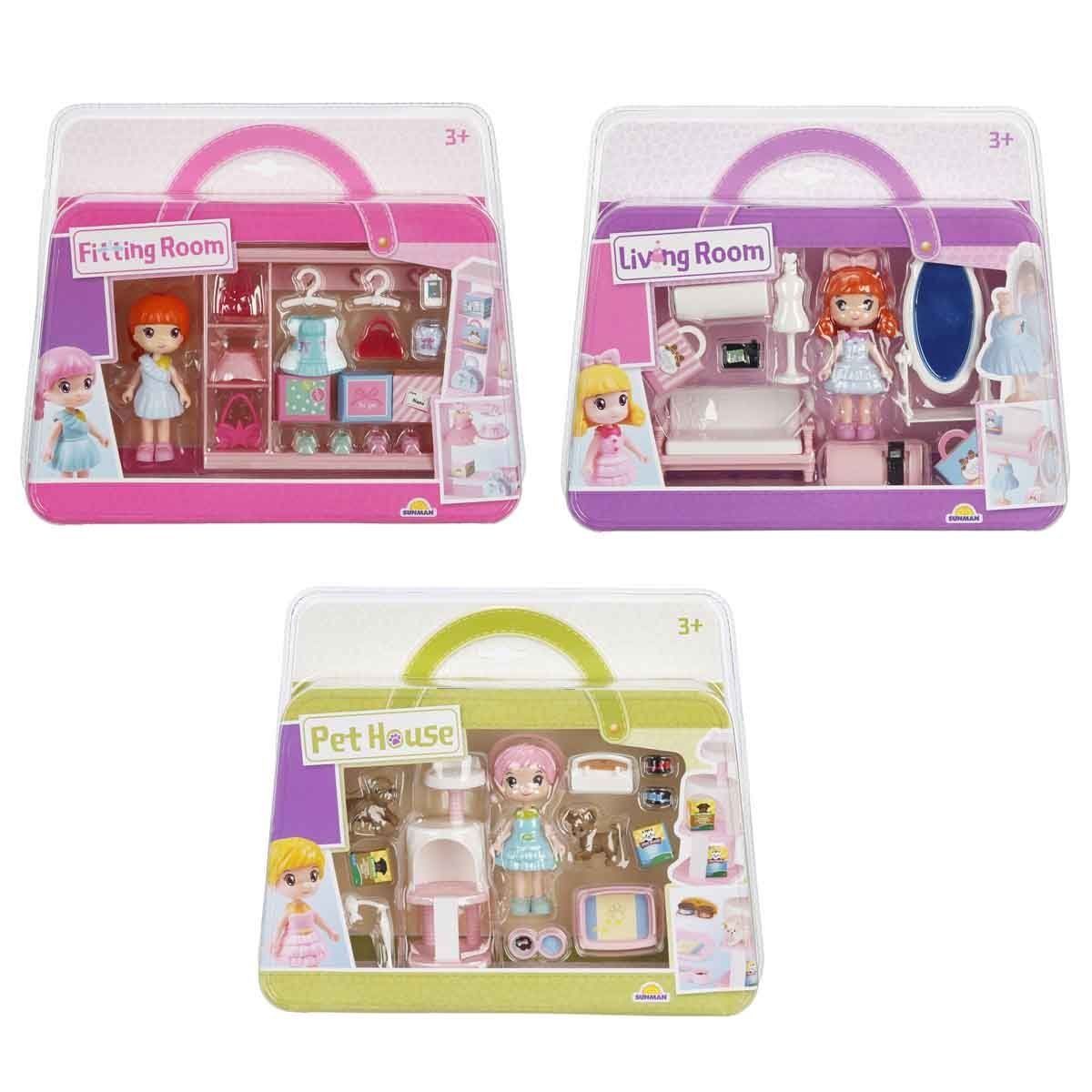 4364 SUN-YFN- Bebek ve Odası Oyun Seti 3 asorti